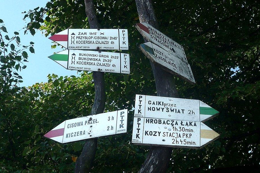 Rozwidlenie szlaków przy zaporze