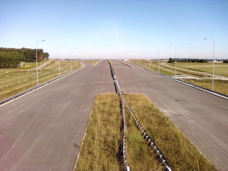 Budowa A1 - widok w stronę węzła z A2