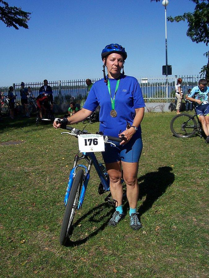 Tuż po zakończeniu maratonu z pamiatkowym medalem