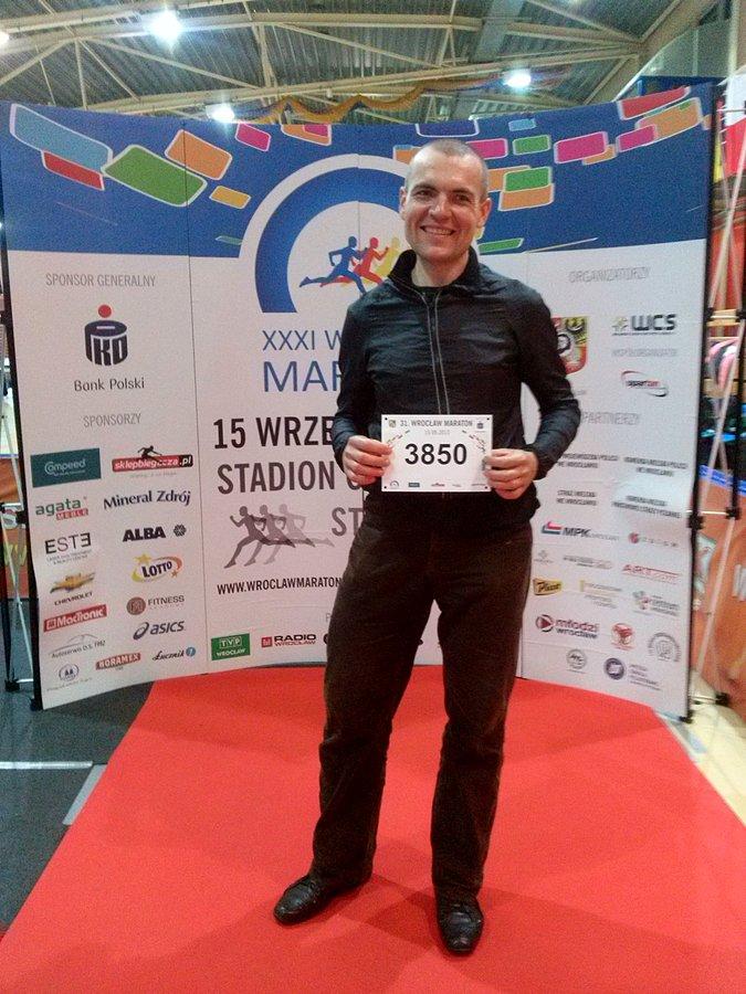 Tomek na maratonie wrocławskim