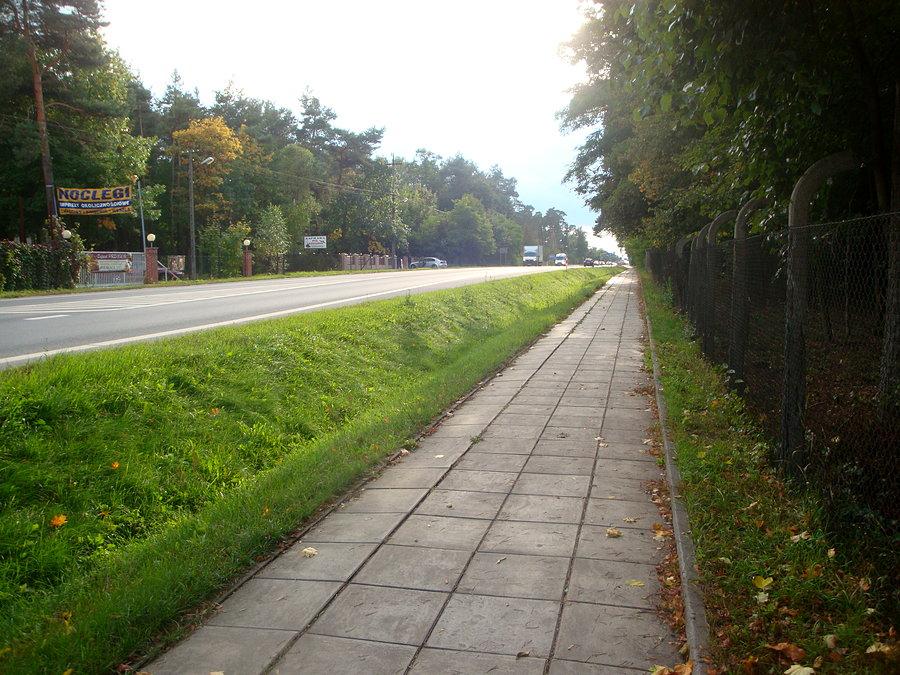 Kolumna obok Łasku. Droga pieszo-rowerowa