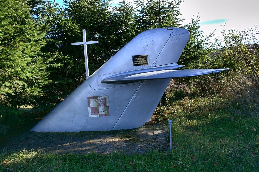 Pomnik upamiętniający miejsce katastrody lotniczej koło Ostrorogu z 11.07.1995 roku
