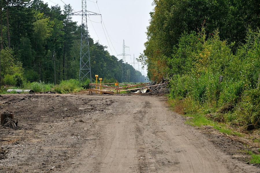 Droga powrotna - tu kładą gazociąg