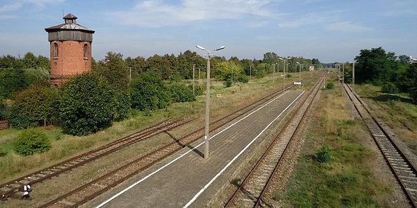Zabytkowa wieża ciśnień z 1906 roku w miejscowości Nurzec-Stacja