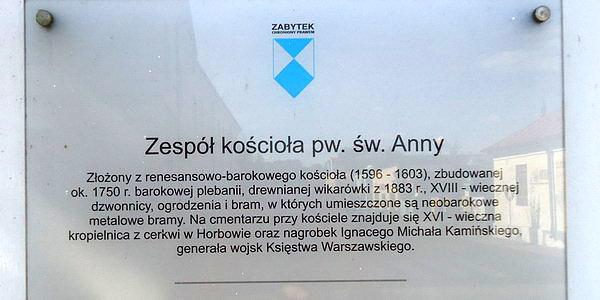 Biała Podlaska. Zespół kościoła św. Anny. Tablica informacyjna