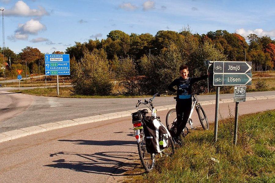 Jedziemy ścieżką rowerową w kierunku Lösen