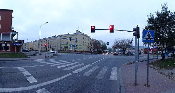 Biała Podlaska. Skrzyzowanie ulicy Sidorskiej z Aleją Tysiąclecia