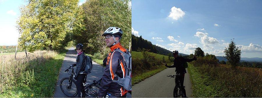 Dalej kierując się w stronę Międzygórza padło pytanie z ust Ryjka " no kto jest najlepszym bikerem no kto " no ja odpadam bo prawdziwy biker nie ma nóżki ;)))