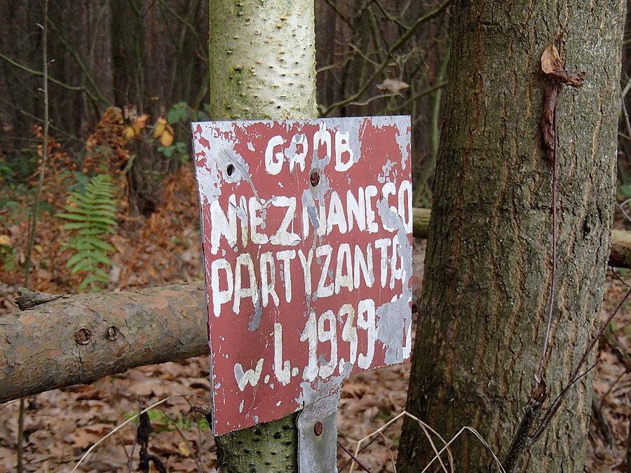 Grób Nieznanego Partyzanta - tabliczka