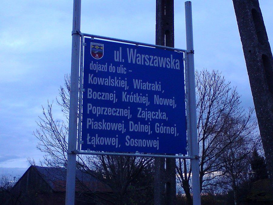 Syntetyczny przekrój przez ulice ulicy Warszawskiej w Starych Siołkowicach