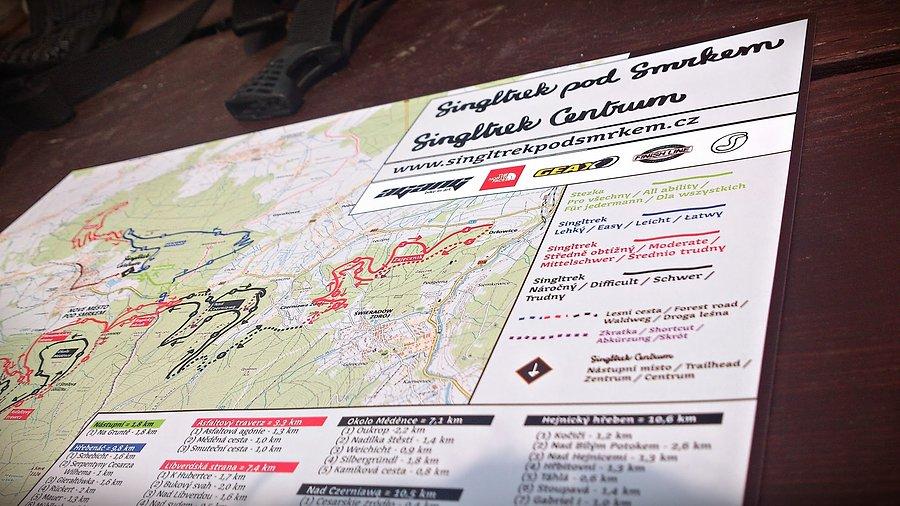 Mapa singletracków w Izerach