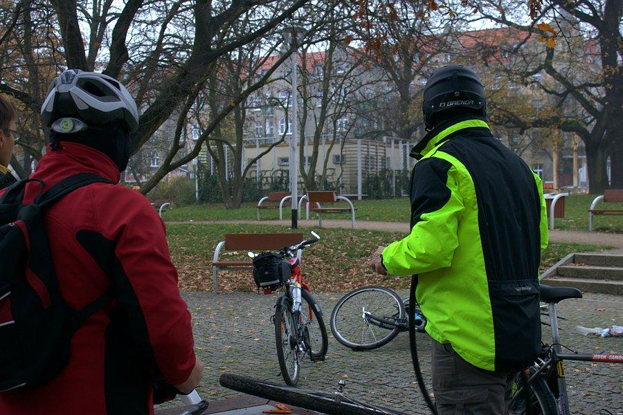 Mój i Janusza rower postanowiły się położyć :)