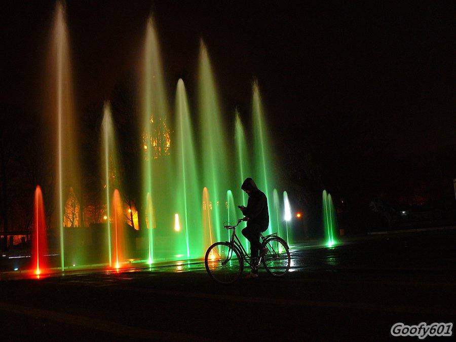 Zabrzańska fontanna z akcentem rowerowym ;)