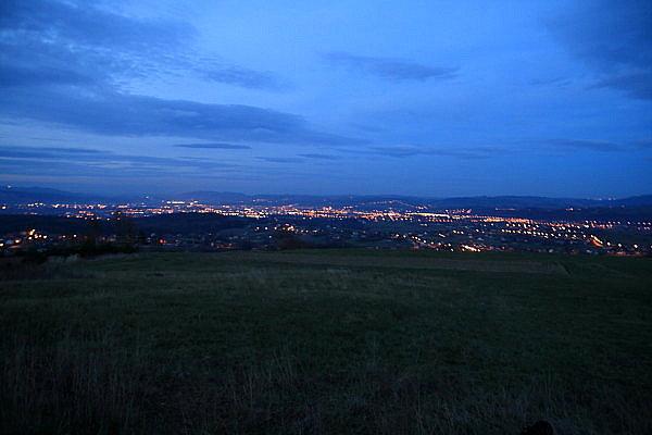 Nowy Sącz o zmierzchu