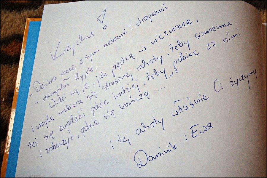 Dedykacja na książce od Dominików :)