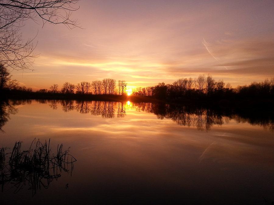 Odra, zachód słońca