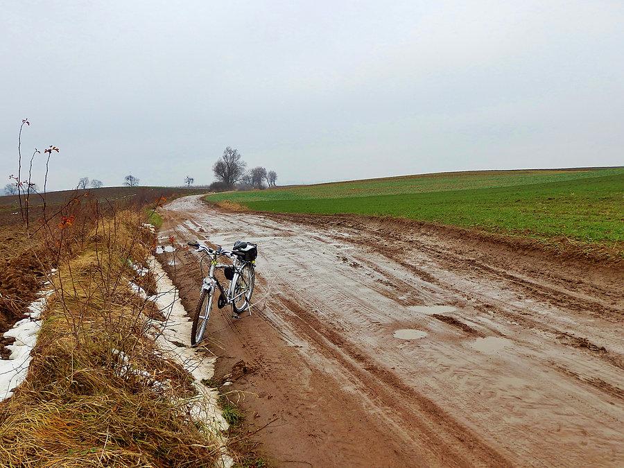 Dzisiaj błotko umilało mi jazdę na rowerze