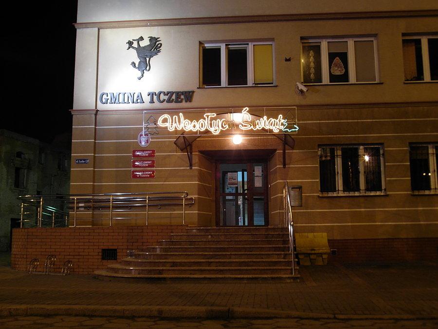 Świąteczny Tczew nocą
