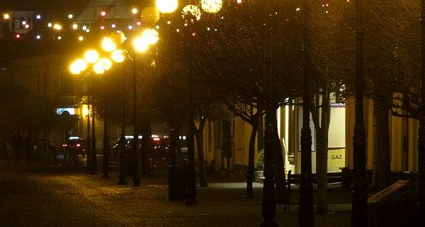 Biała Podlaska. deptak póżnowieczorową porą