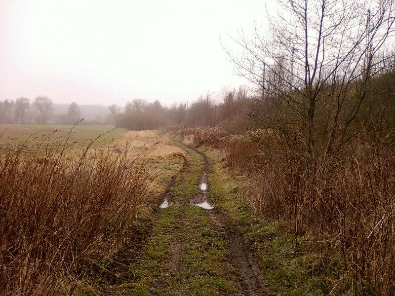 Droga obok torów kolejowych