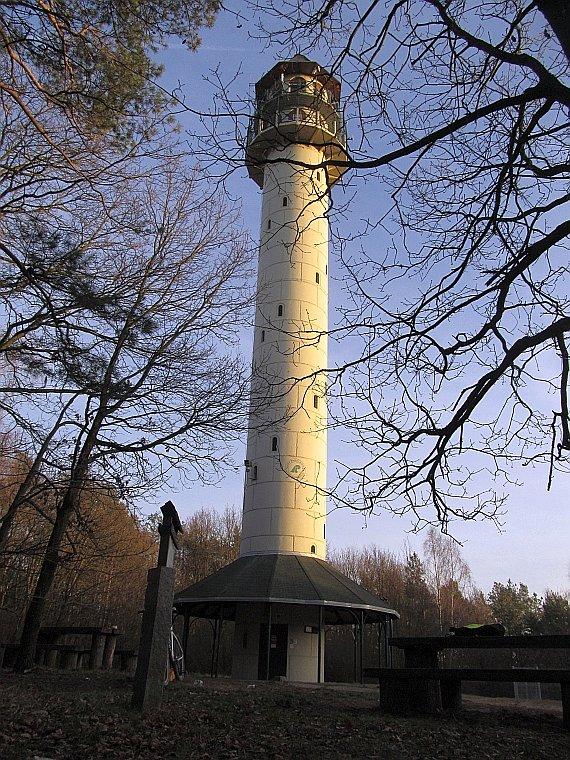 Wspomniana wieża p.poż widokowa na szczycie Dziewiczej Góry