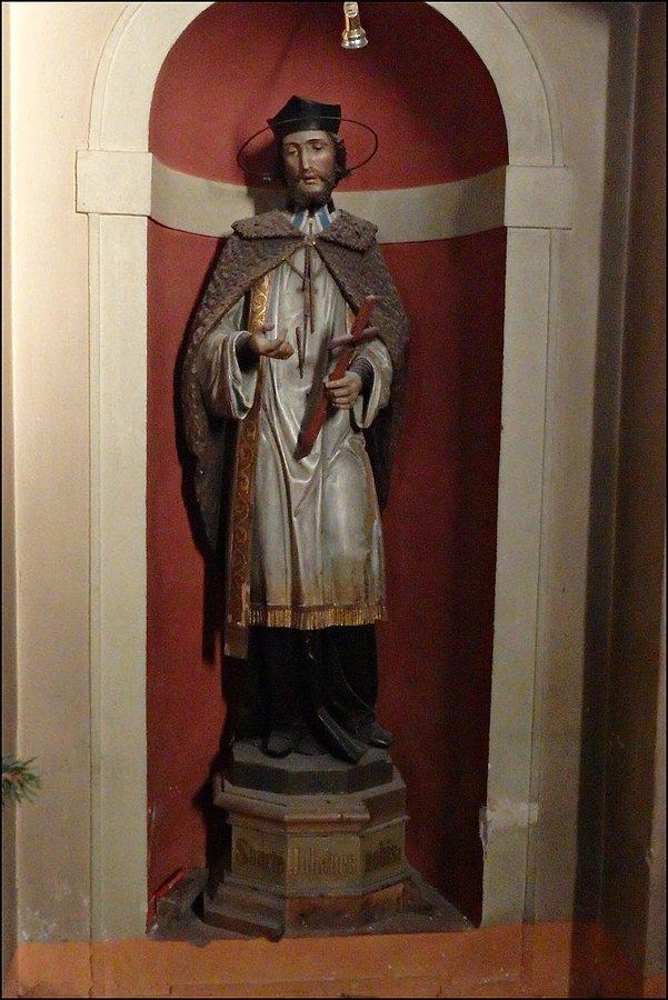 Święty Jan Nepomucen w kościele w Brzeziej Łące; po lewej stronie ołtarza głównego