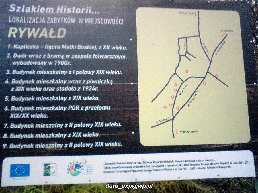 11-01-2014. Tablica historyczna Rywałd. Sobotnia wycieczka rowerowa. Droga powrotna do Tczewa