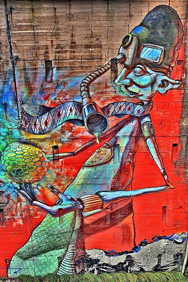 Mural przy Odrze