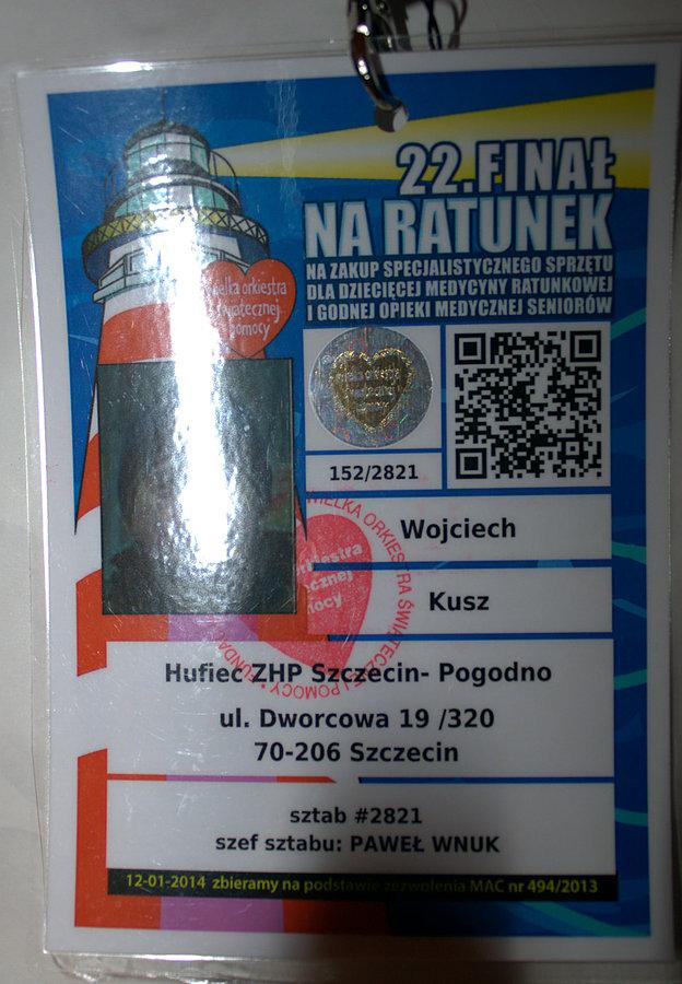 Mój identyfikator całe szczęście że lampa błysnęła na fotkę bo Paweł cały czas się z niej nabijał :D