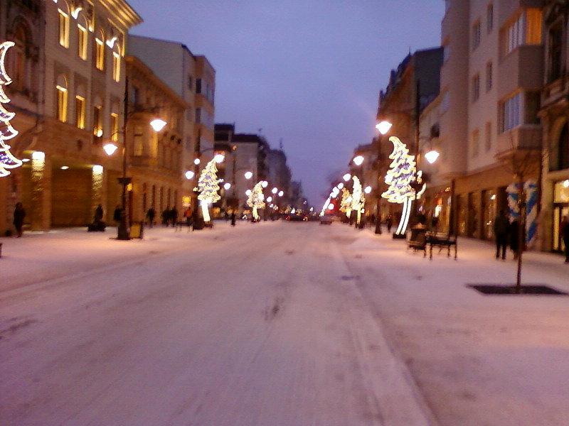 Piotrkowska pod śniegiem