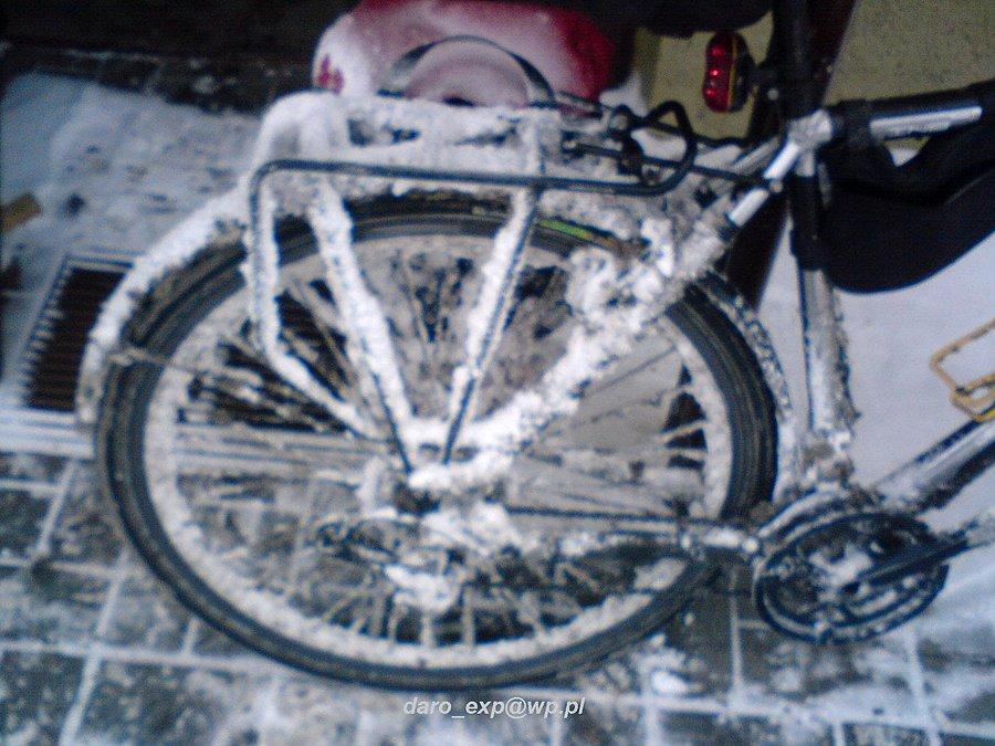 26-01-2014. Mój rowerek po niedzielnej zimowej wycieczce