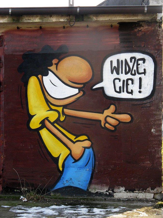 Widzę Cię! - graffiti Szwedzki