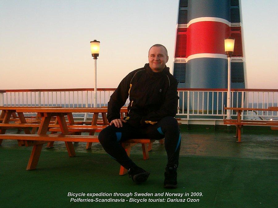 Zdjęcie z pobytu na pokładzie promu Polferries-Scandinavia, w drodze do Szwedzkiego portu Nynashamn. Wyprawa rowerowa z 2009 roku przez Szwecję i Norwegię