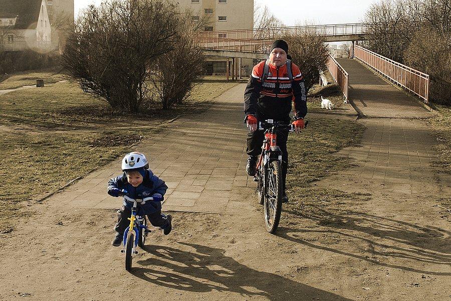 Wyścig taty z synkiem