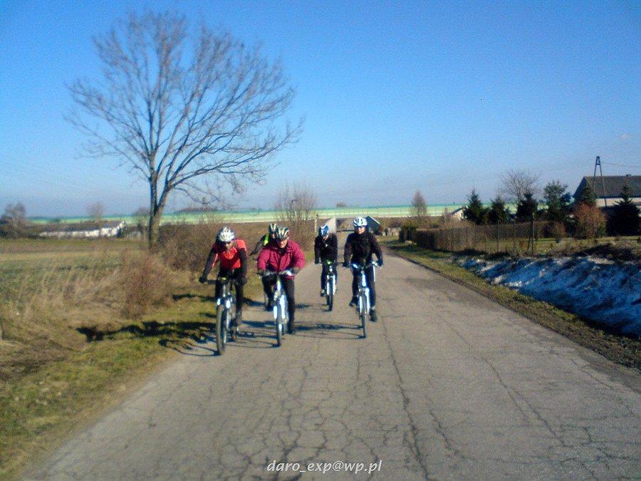 23-02-2014. Tczewscy rowerzyści w drodze do Sobowidza. Niedzielna grupowa wycieczka po Kociewiu