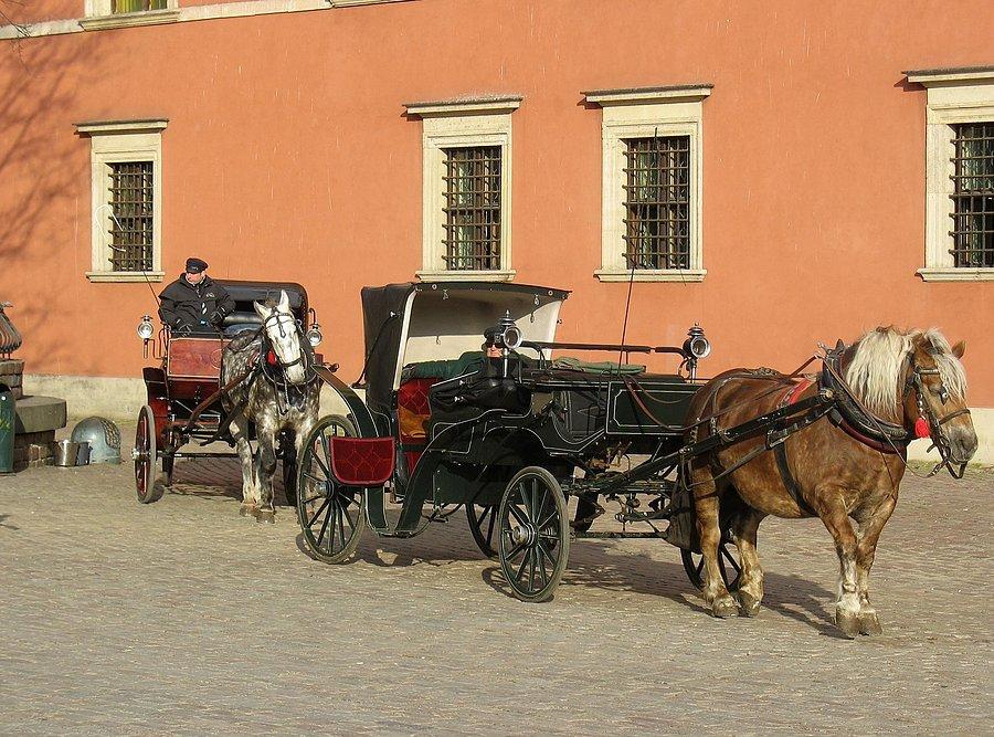 Dorożki pod Zamkiem Królewskim