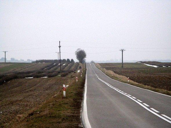 Asfalt łączący Bychawę z Piotrkowem