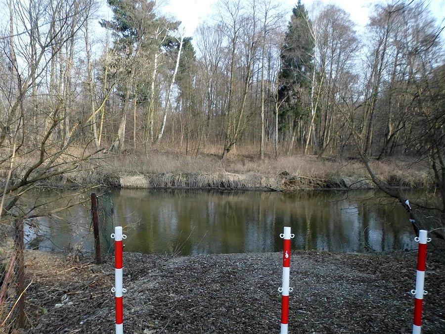 Koniec ulicy Broniewskiego - rzeka Jeziorka