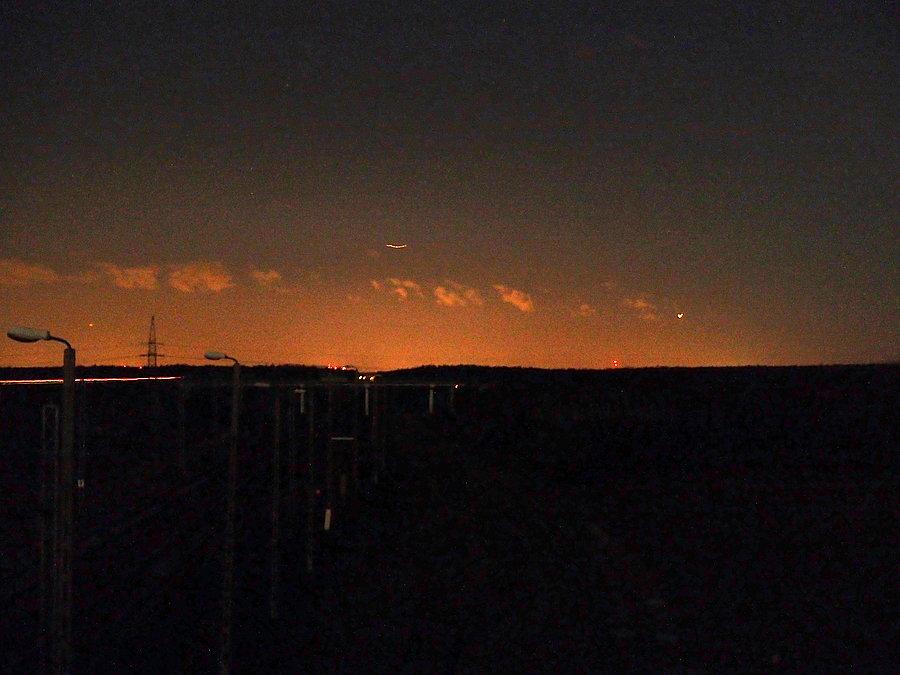 Warszawa z Mińska Maz. - nocą