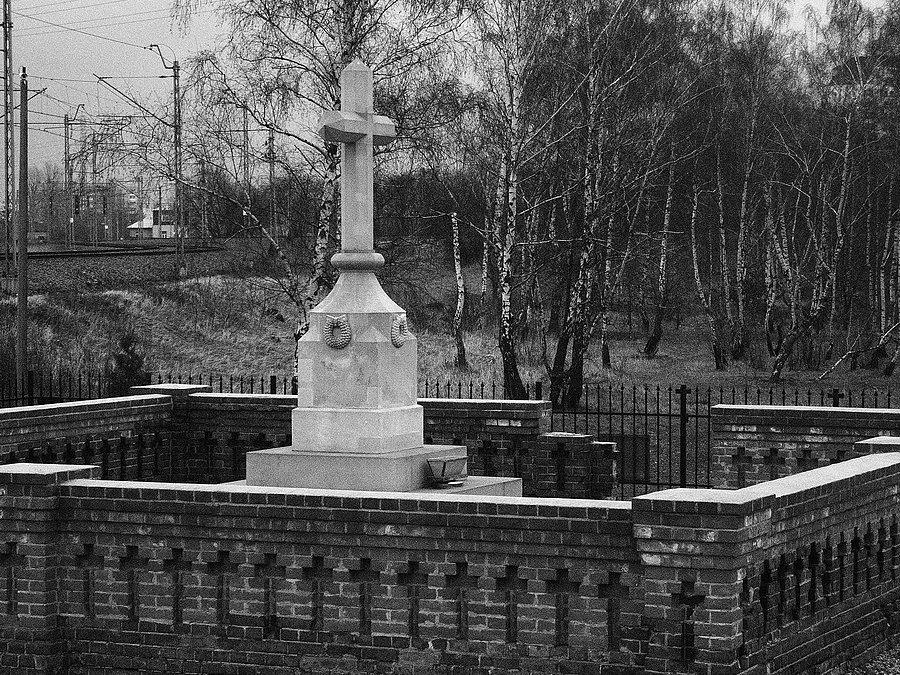 Tu spoczywają szczątki 478 ofiar zarazy cholerycznej z lat 1872-1873 zebrane pod wspólną mogiłą po zniszczeniu cmentarza cholerycznego podczas budowy węzła kolejowego w 1908 r