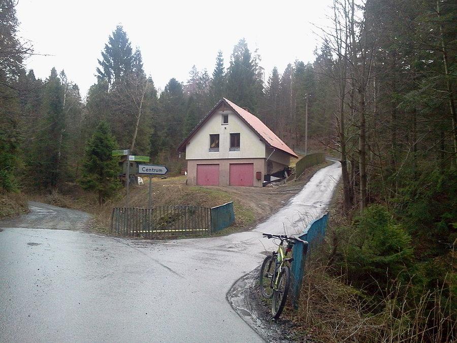 Początek podjazdu na Bukową