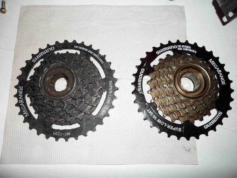 Stary i nowy wolnobieg Shimano MF-TZ37 Megarange