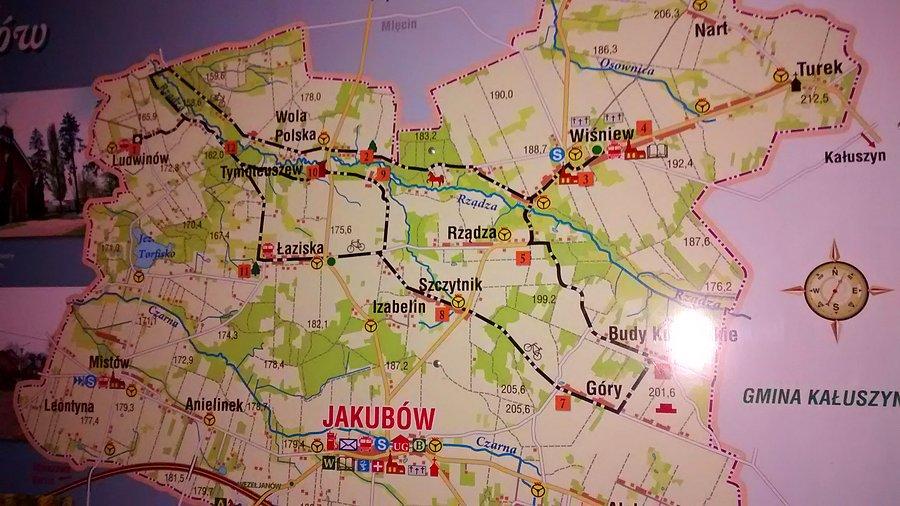 Mapa szlaku rowerowego w Ludwinowie