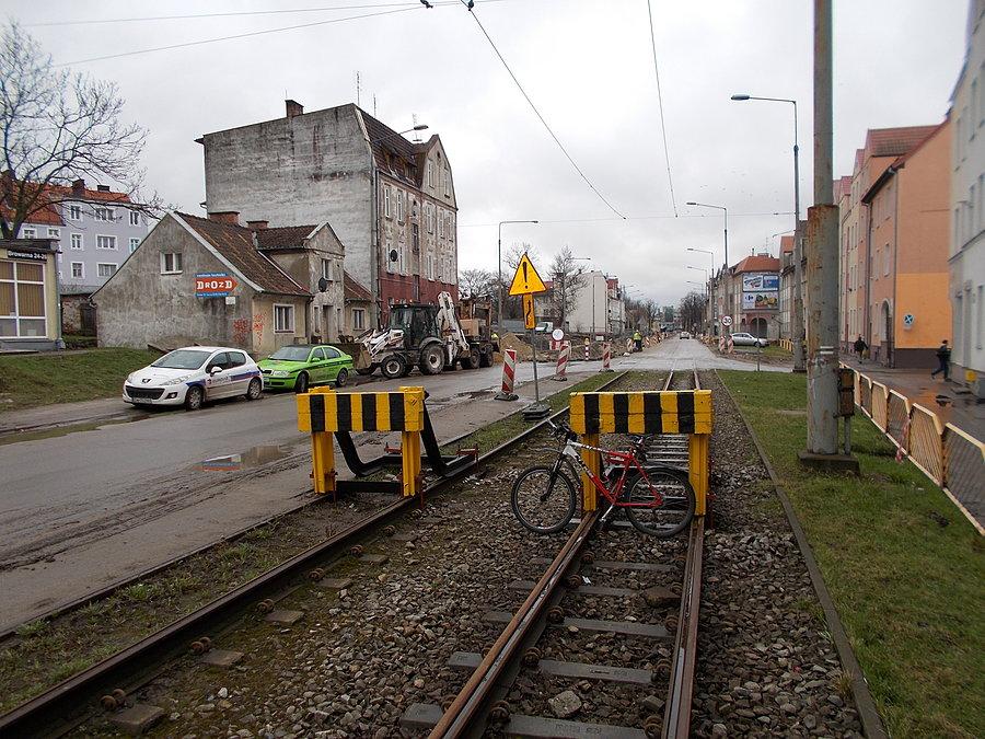 Tramwajowe zapory na Browarnej