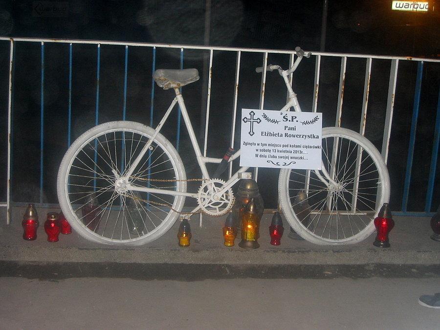 Memoriał dla zabitej rowerzystki w Lublinie