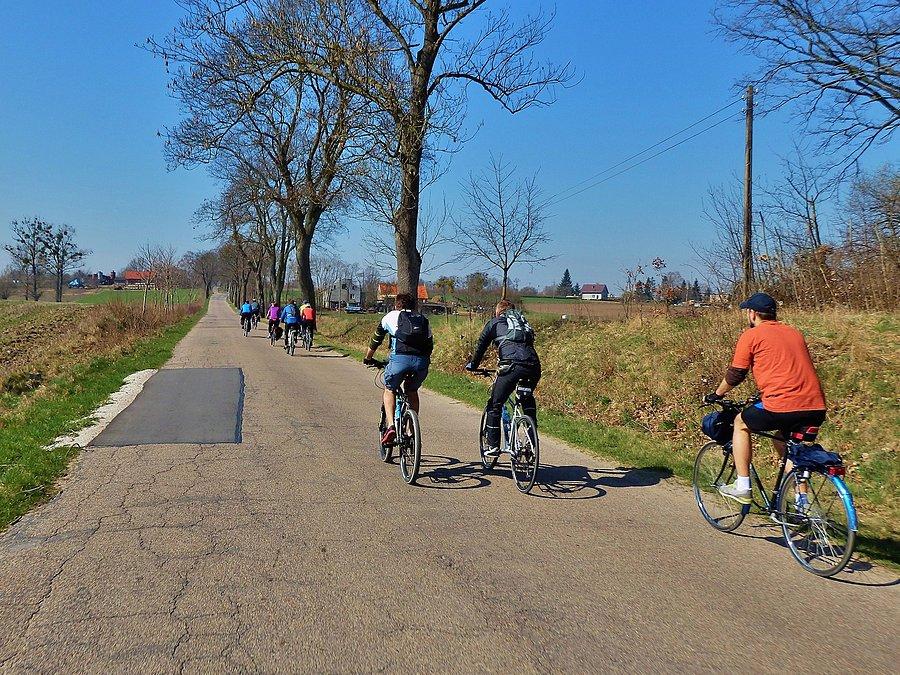 Pierwsza, wiosenna wycieczka rowerowa.Na trasie