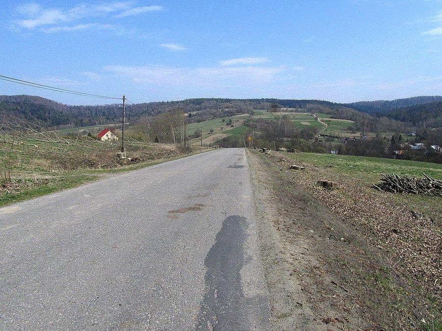Podjazd na górę nad Bielankę, już bezdrzewny