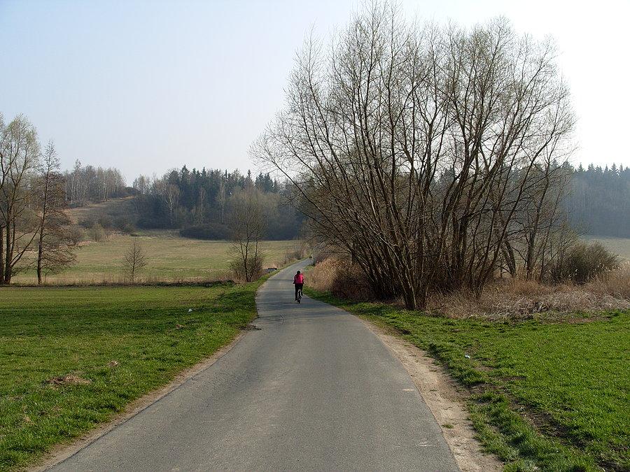 Początek podjazdu z Wielisławia na Starków