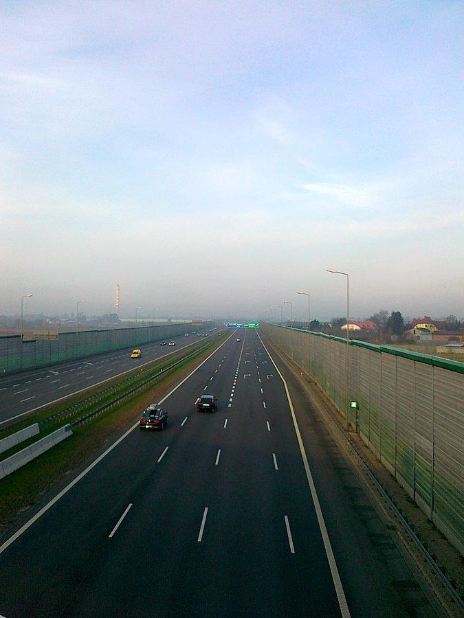 A2 z wiaduktu w Duchnicach