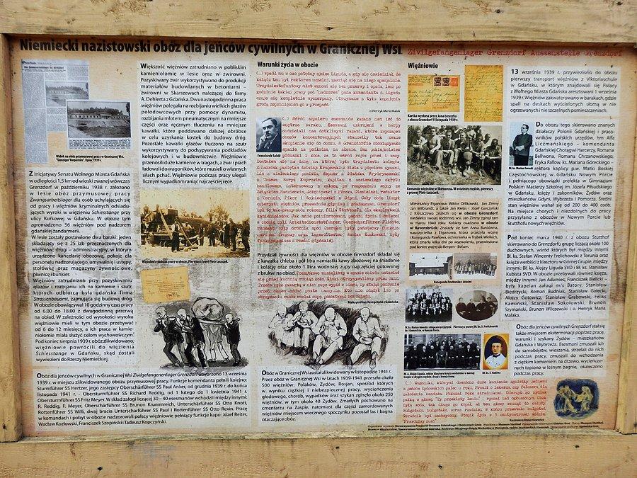 Tablica upamiętniająca podobóz Stutthof w Granicznej Wsi